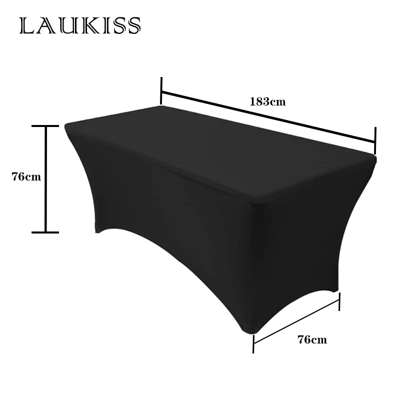 Black High Stretch Tablecloth Bed Cover Wedding Party Beauty Massage Elastic Hotel Birthday Table Cover Rectangular Table Cloth