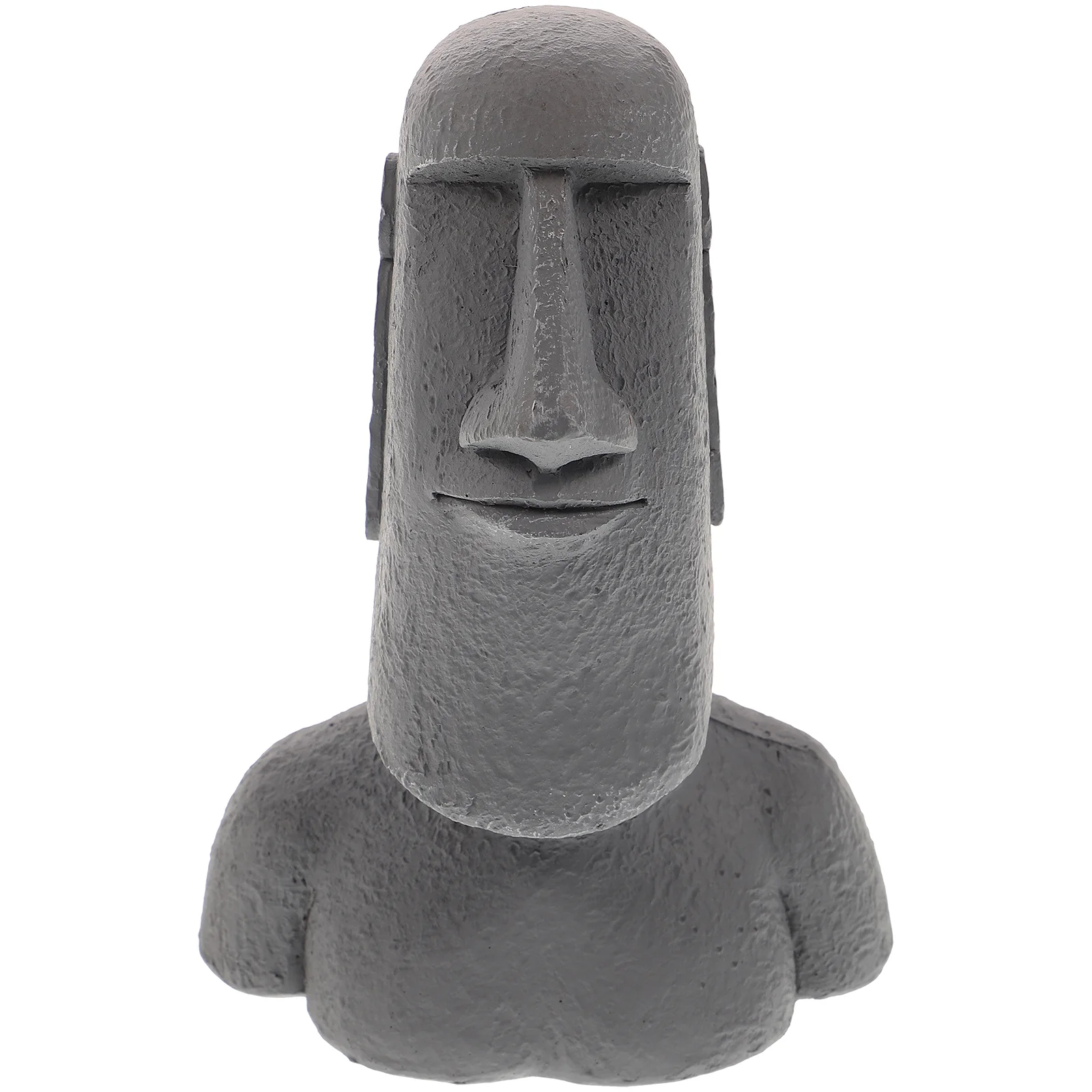 Easter Island Head Toy Nordic Stone Statue Decoration Cartoon Figurines Aquarium Decorations Grey