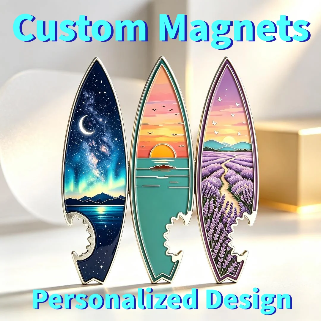 Custom Metallic Shiny Fridge Magnets Stainless Steel Zinc Alloy Bottle Opener Personalized Design Durable Refrigerator Magnet