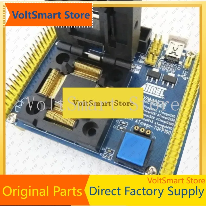 VoltSClamshell Atmel QFP100 ATmega1280 /640/6540/2561/1281/3250 With USB Downloader IC Burning Seat Adapter Test Socket Test Ben