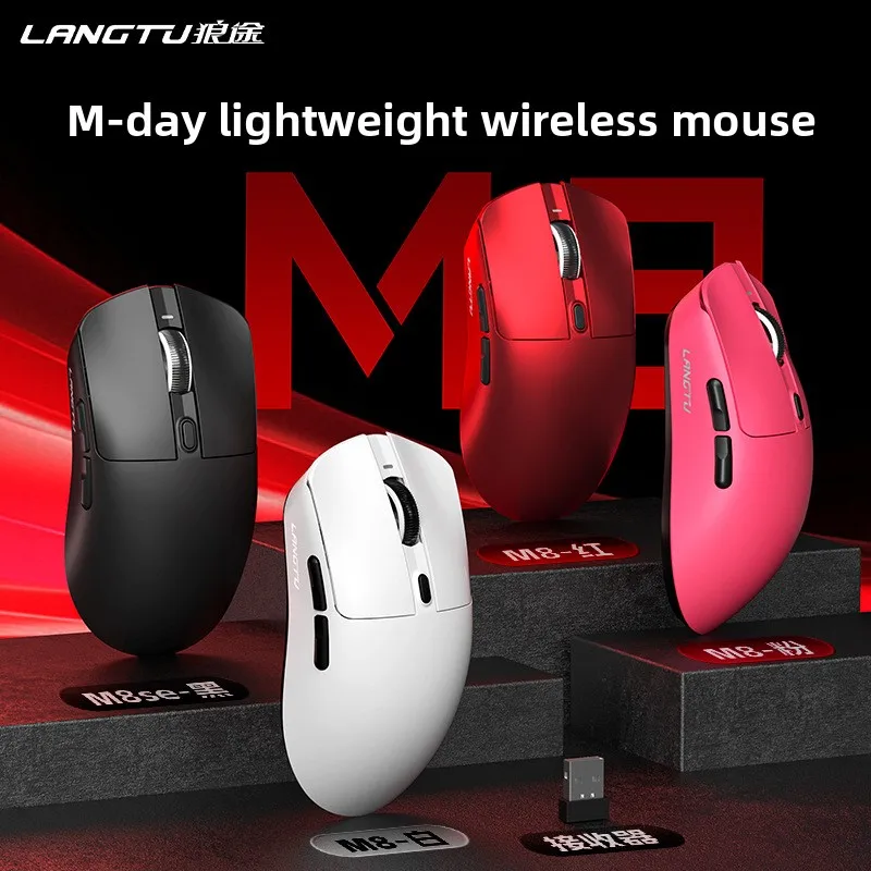 LANGTU M8 Tri-Mode Bluetooth Wireless Mouse - Lightweight, All-Purpose for Gaming/E-Sports, Office & Laptops