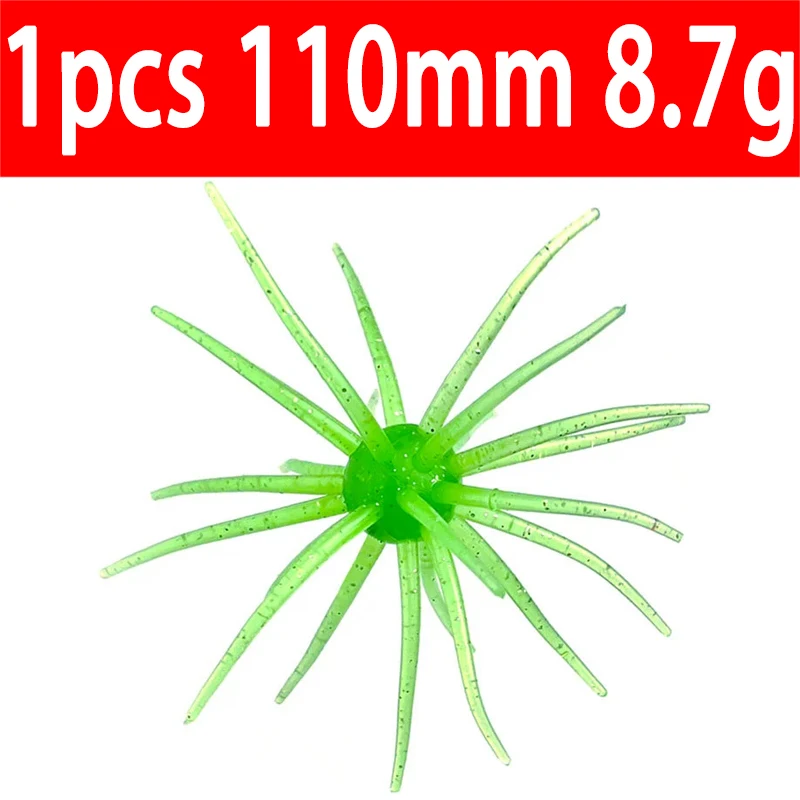 1-2 Stück 10cm 9g TPE Seeigel-Weichköder Silikon-Angelköder für Brassen, Mandarinenbarsch, Tilapia, Forelle, Seebarsch – Detail 12