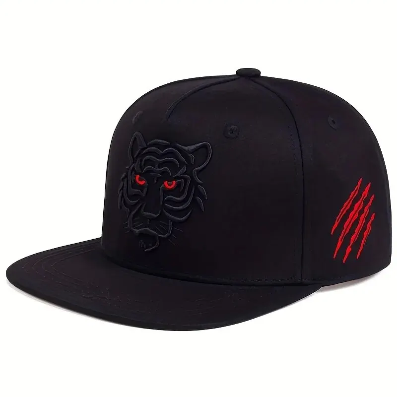 Unisex Tiger Embroidered Hip-hop Hats Outdoor Adjustable Casual Baseball Caps Sunscreen Hat