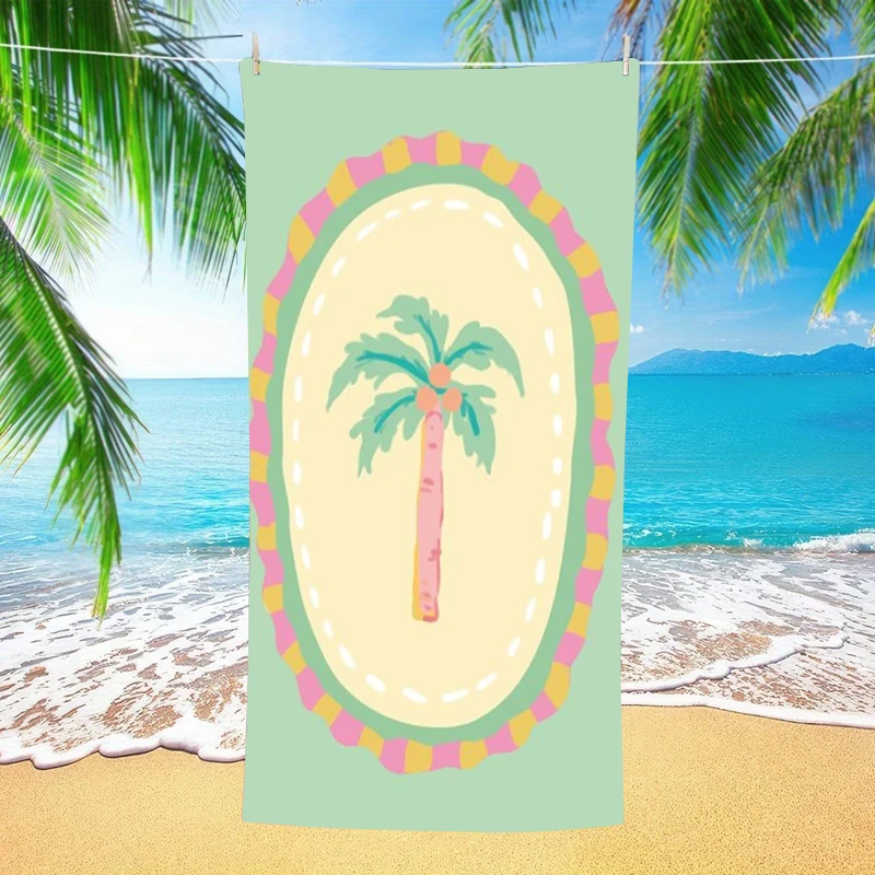Trendy Ibiza Beach Towel Seashell Starfish Print Oversized Microfiber Quick Dry Sand Free Summer Vacation Pool Travel Gift Her