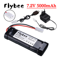 7.2V 5000mAh Ni-MH Rechargeable Batteries with Tamiya Discharge Connector Kep-2p Plug for RC Racing Cars Boats Off-road vehicle
