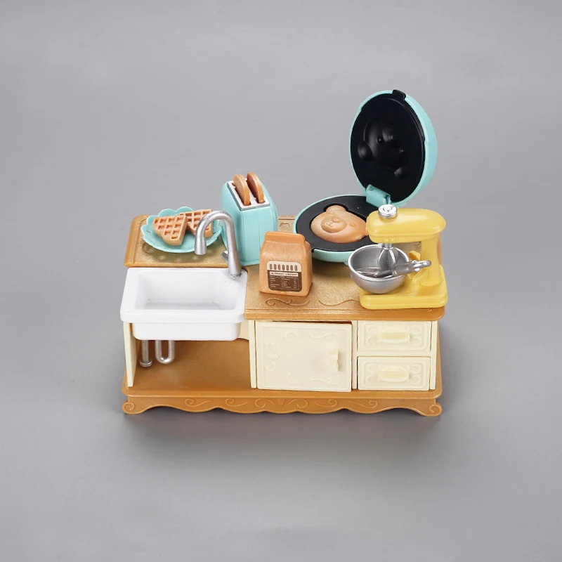 مجموعة لعب صغيرة لمحاكاة المطبخ والإفطار والطعام للأطفال، مشهد المنزل، خافق البيض، ماكينة الخبز، ألعاب الحلي