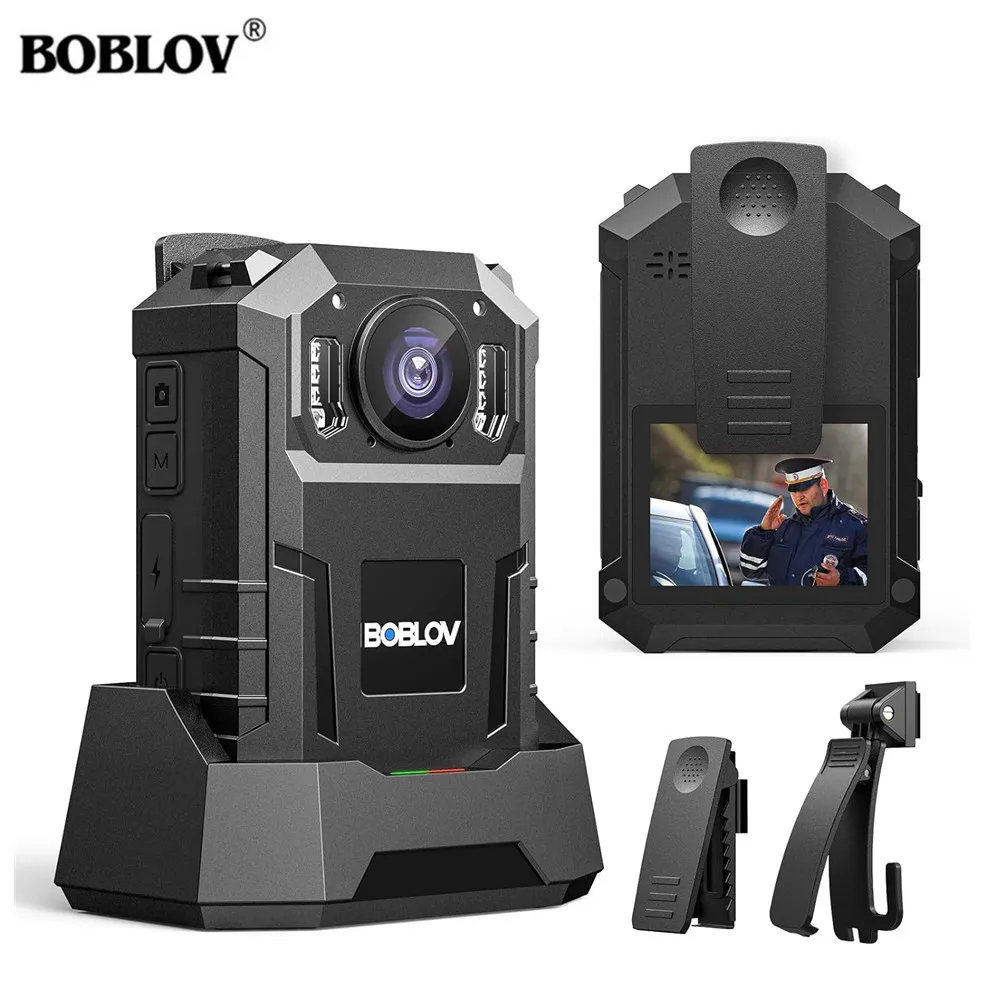 BOBLOV M10 3,2 K cámara corporal 6000mAh batería grande grabación de 20 horas 128GB cámara de seguridad policial con función GPS cámara desgastada por el cuerpo