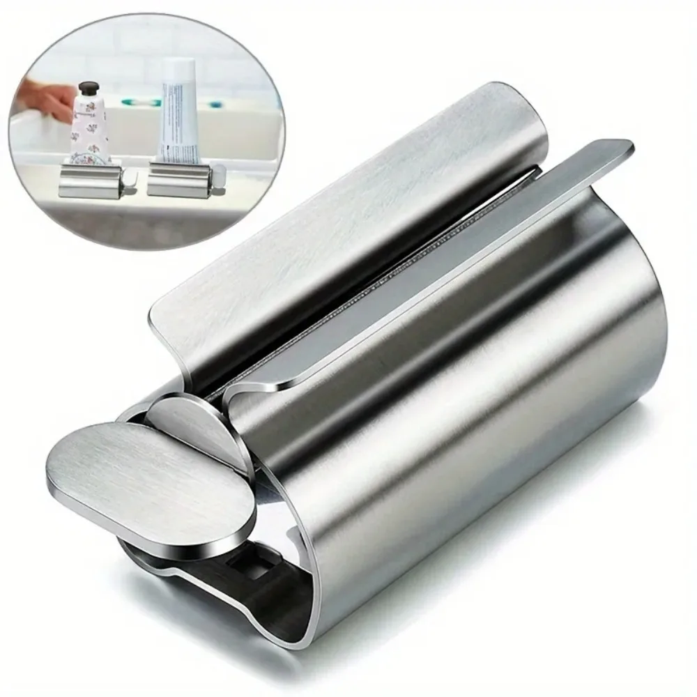 Stainless Steel Toothpaste Squeezer Dispenser, Rolling Tube Squeezer for Toothpaste Facial Cream Cosmetic Paint Tube