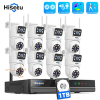 Hiseeu H.265 16CH NVR 3K 6MP Surveillance System Dual Lens Smart PTZ IP Camera Color Night Vision Auto Tracking WiFi CCTV System