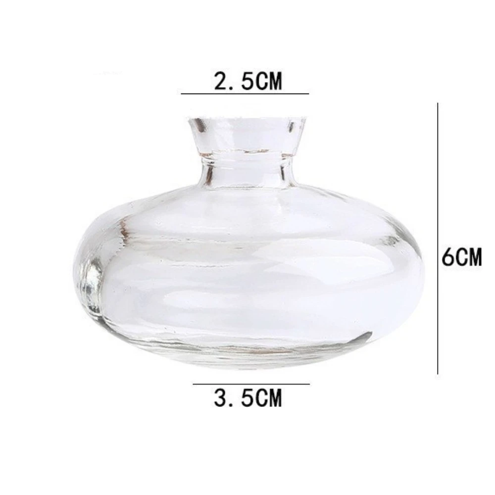 Transparent Mini Flower Vase Home Decoration Desktop Hydroponic Plant Bottle Glass Small Flower Arrangement Pot Living Room