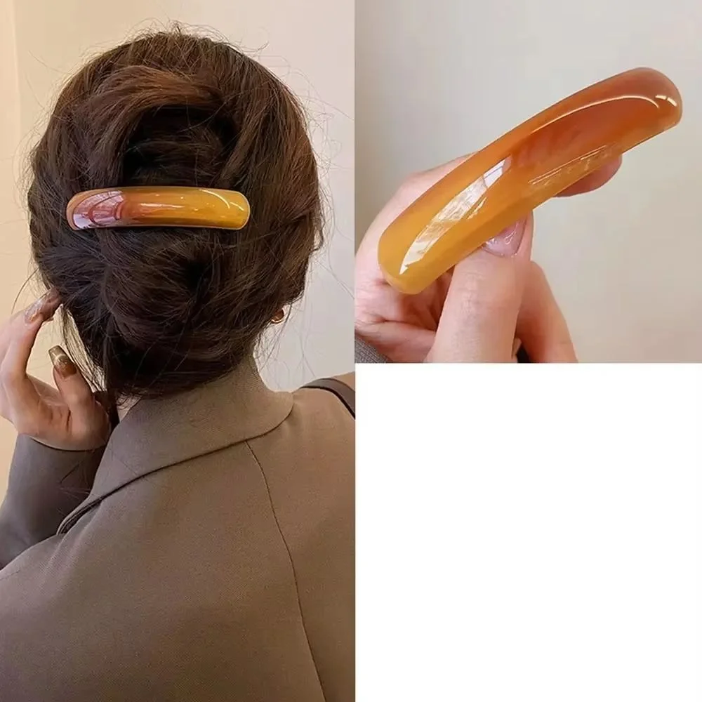1PC Ein Wort Frühling Clip Haar Clip Weibliche Hinterkopf Erweiterte Gefühl Haarnadel Haar Befestigung Clip Temperament arc Pferdeschwanz Cl – Detail 2