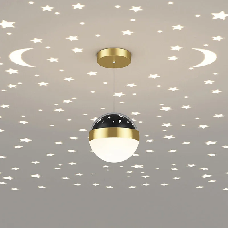 

Nordic LED pendant lights star projection chandeliers indoor lighting home decor living room bedroom bedside decoration aisle