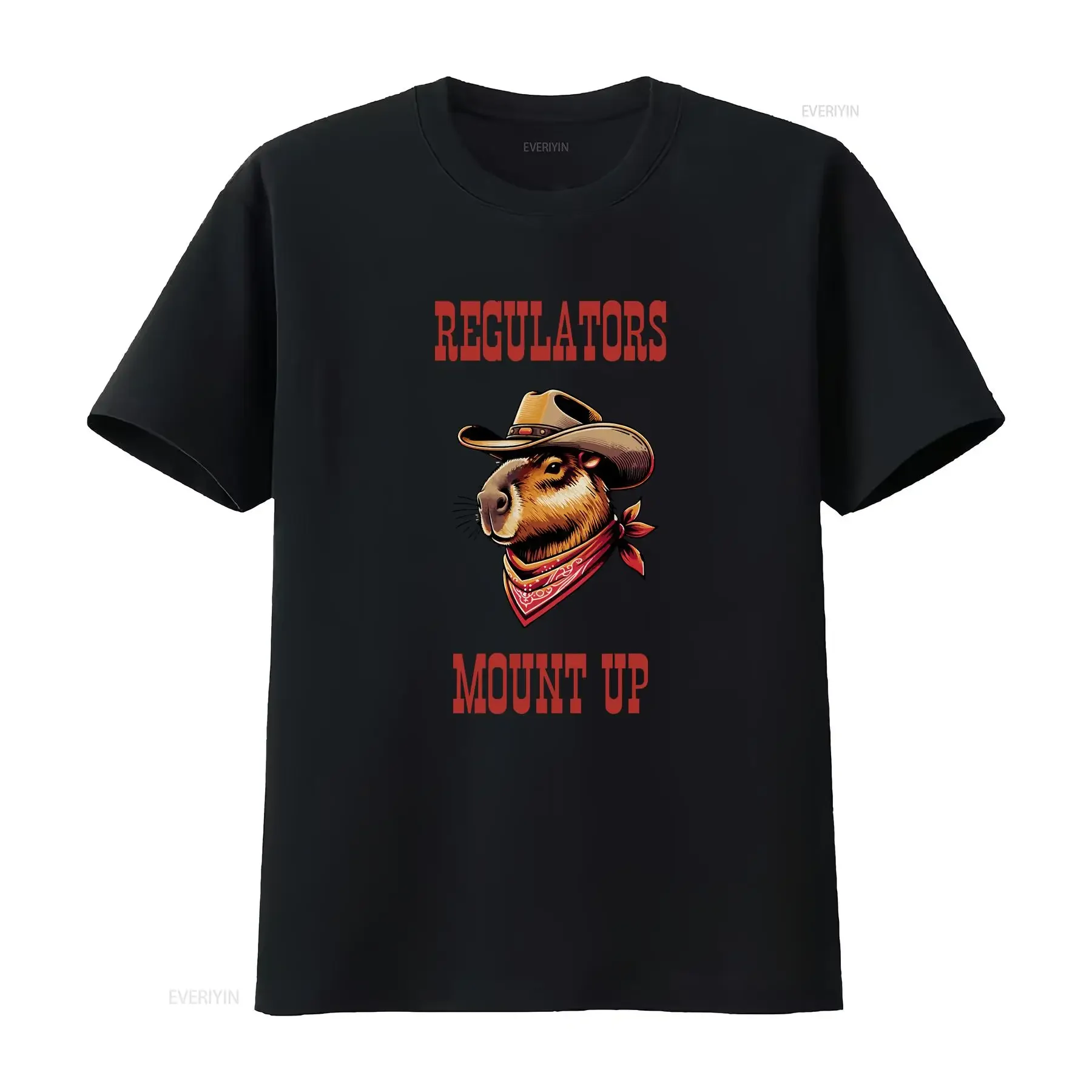 Cowboy Capybara T Shirt Regulators Mount Up Western Animal Lover Rodeo Top Capy vintage Washed Breathable homme Casual