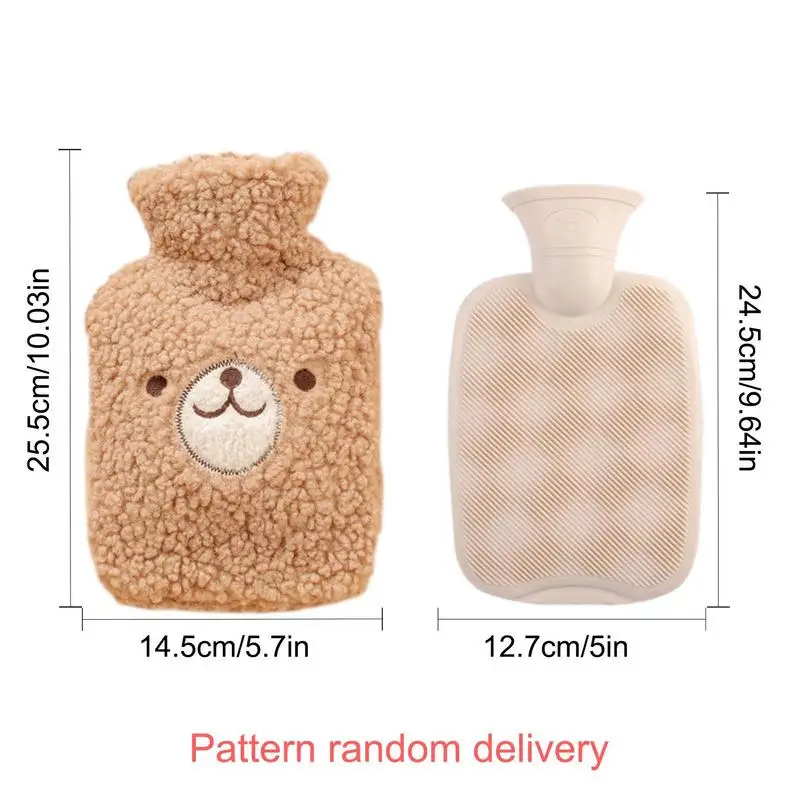 Winter Hot Water Bottle Durable Cartoon Hand Foot Warmer Leakproof Portable Anti Slip Hot Water Bag Household Accessories