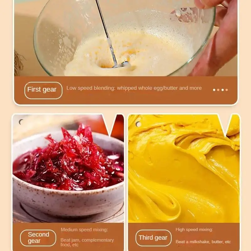 خلاط محمول USB، مضرب بيض محمول بثلاث سرعات، ماكينة صنع القهوة، ماكينة الزبدة، أداة المطبخ، خلاط طعام متعدد الوظائف #2