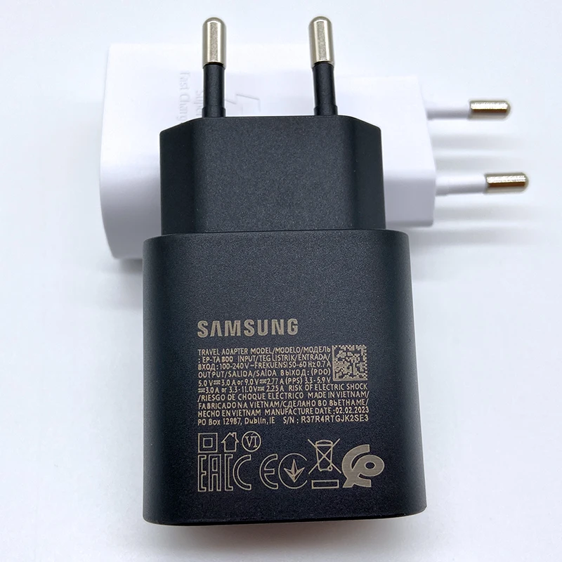 Зарядное устройство для Samsung, сверхбыстрое Зарядное устройство Usb Type-C, 25 Вт, EU адаптер, для Galaxy S23, S24, S21, S22 Plus, A54, A34, A05,