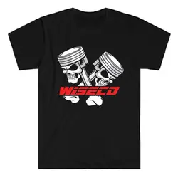 Wiseco-レースパフォーマンスロゴブラックTシャツ、サイズsから5xl