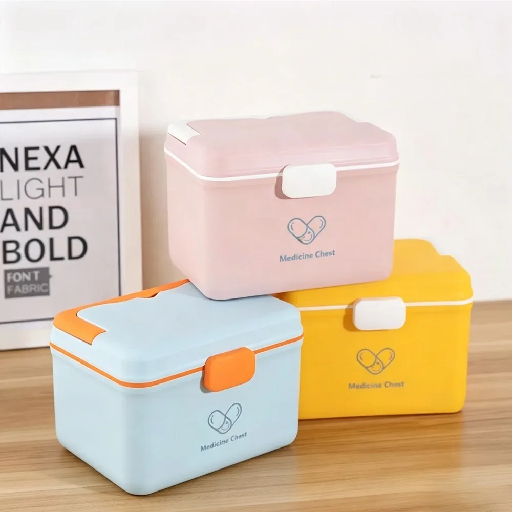

New Hot Premium Home Medicine Box PP Thickened Durable Plastic First Aid Kit Large Capacity Family Medical Storage Box Storage