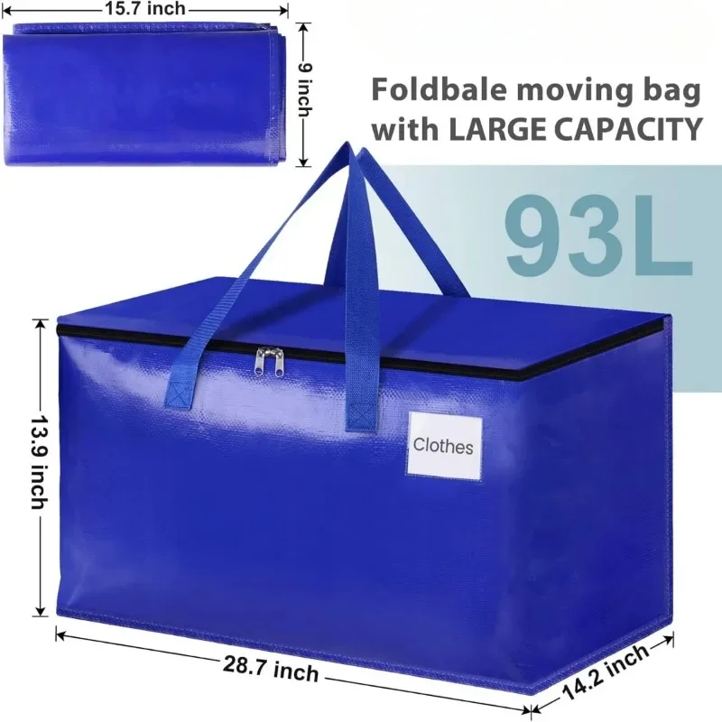 Moving Bags, 8-Pack Heavy Duty with Strong Zippers and Handles Collapsible Moving Supplies, Storage Totes for Packing