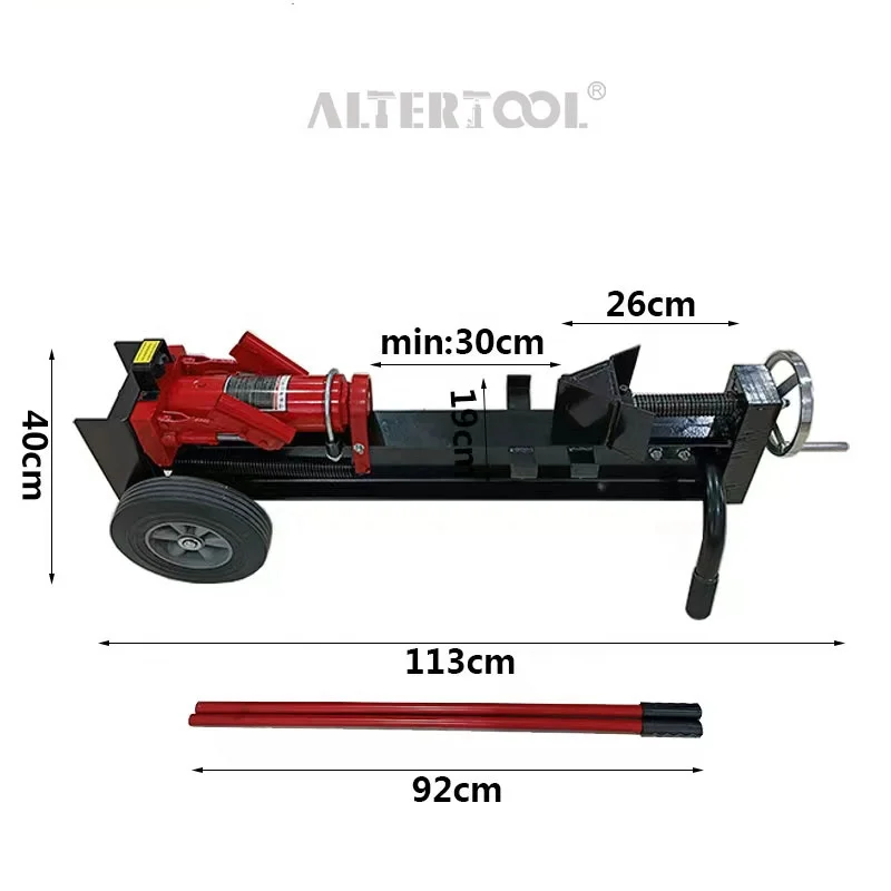 12T Manual Wood Splitter Machine Convenient Firewood Drill Bit Wood Splitter Hydraulic Log Splitter Horizontal Cutting Machine