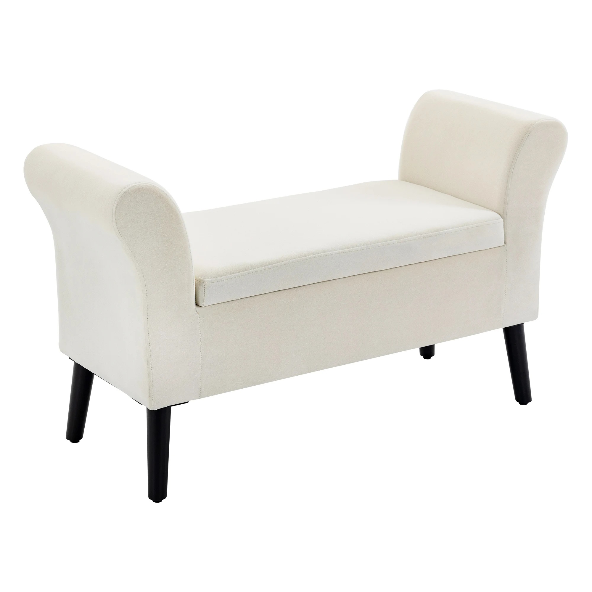 HOMCOM Baúl de Almacenaje para Dormitorio 111,5x41x65 cm Crema