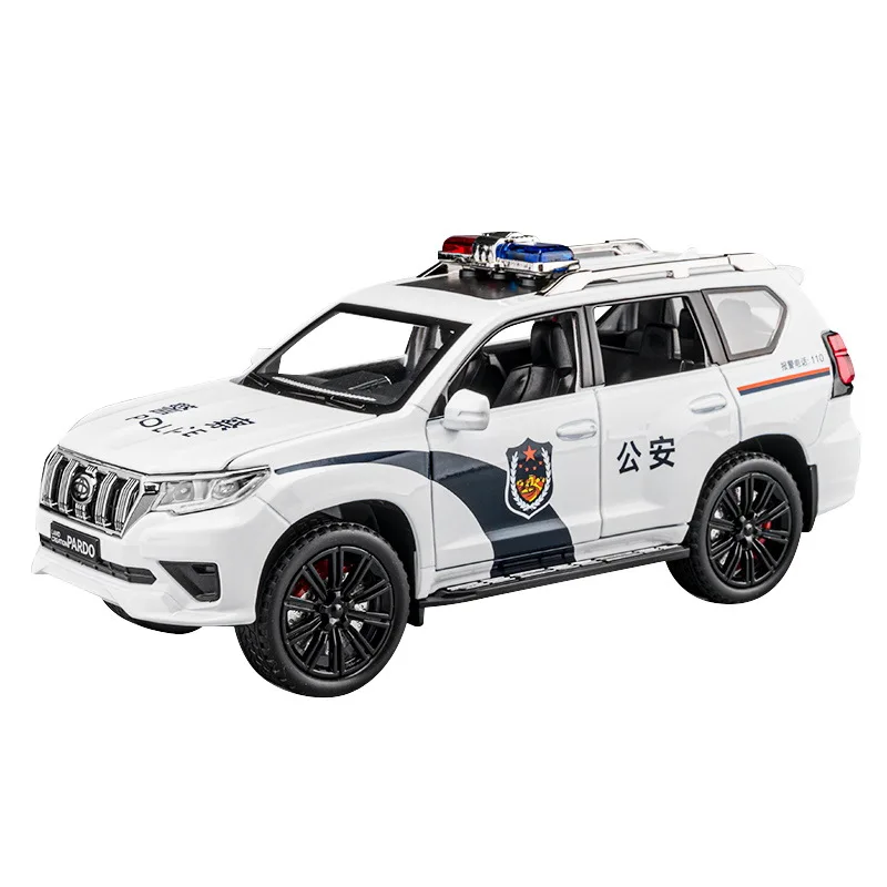1:22 Toyota Prado Police Car Alloy Model Decoration Children\'s Toy Gifts