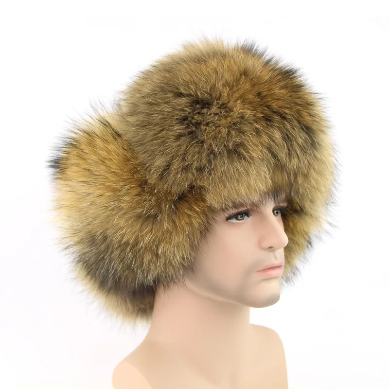 Шапка из натурального меха, мужская зимняя шапка из овчины, меховая шапка, мужская шапка-бомбер из лисьего меха, шапка-бомбер из серебряной лисы