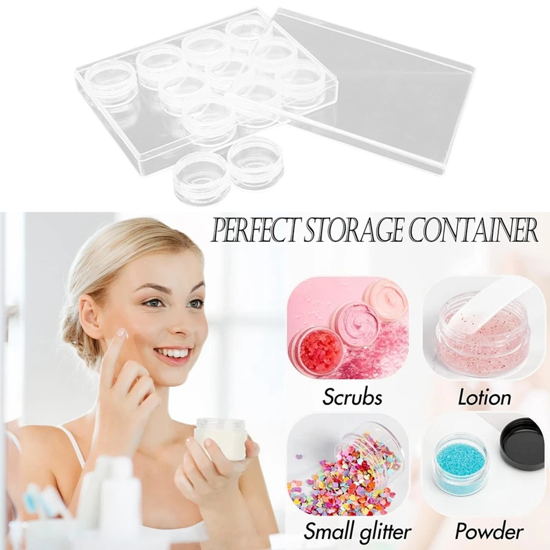 24 Stuks Plastic Cosmetische Pot Met 10G Clear Case Met Klikdeksels, Reis Opslag Cosmetische Monsters Voor Het Houden Van Lotions, Crèmes Duurzaam