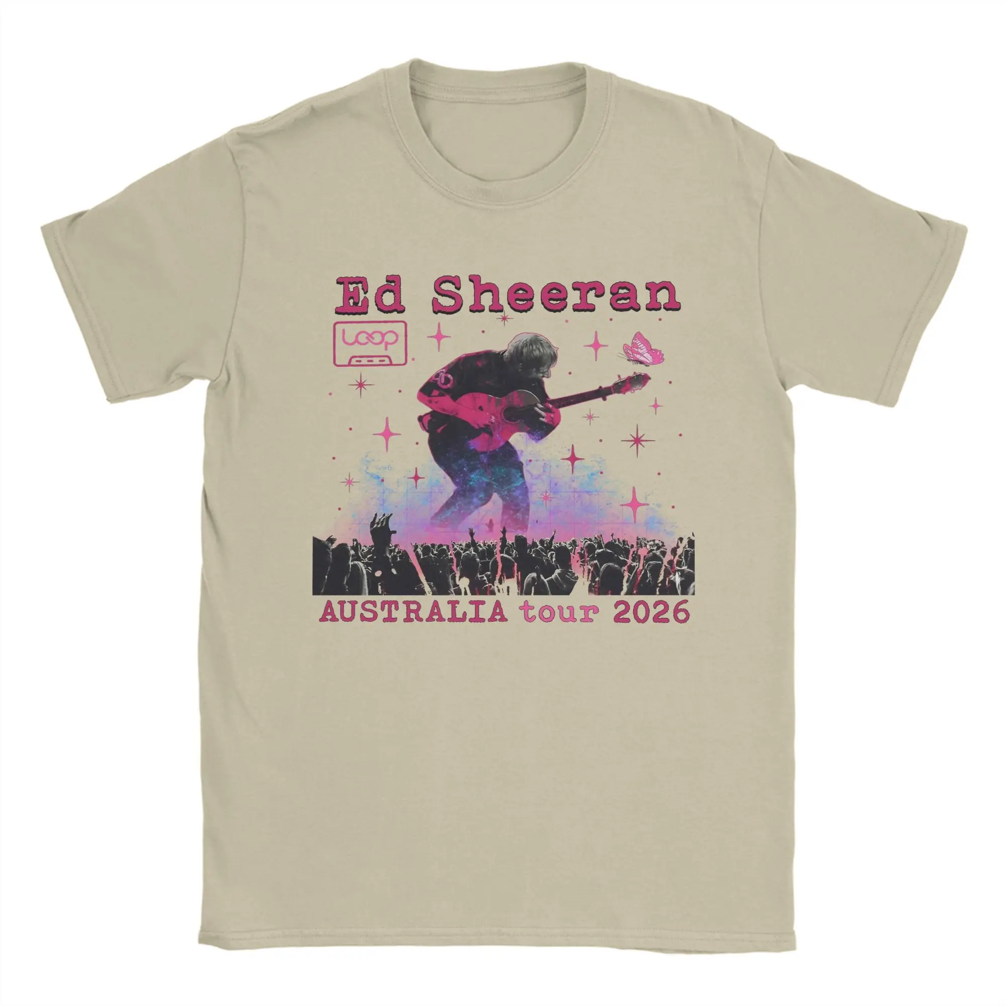 Ed Sheerans Australia Sheeran Loop Tour T-Shirts Men  Fun Cotton Tees O Neck Short Sleeve T Shirts Plus Size Clothing