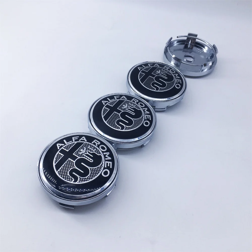 Couvercle de Modification du Logo du moyeu de roue 60mm 030 T60, 4 pièces, pour Alfa Romeo Giulietta GTAM Mito Brera Giulia, décoration du moyeu de voiture