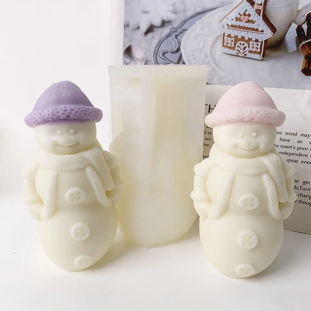 

Christmas Candle Silicone Mold DIY Christmas Snowman Candle Plaster Ornament Mould