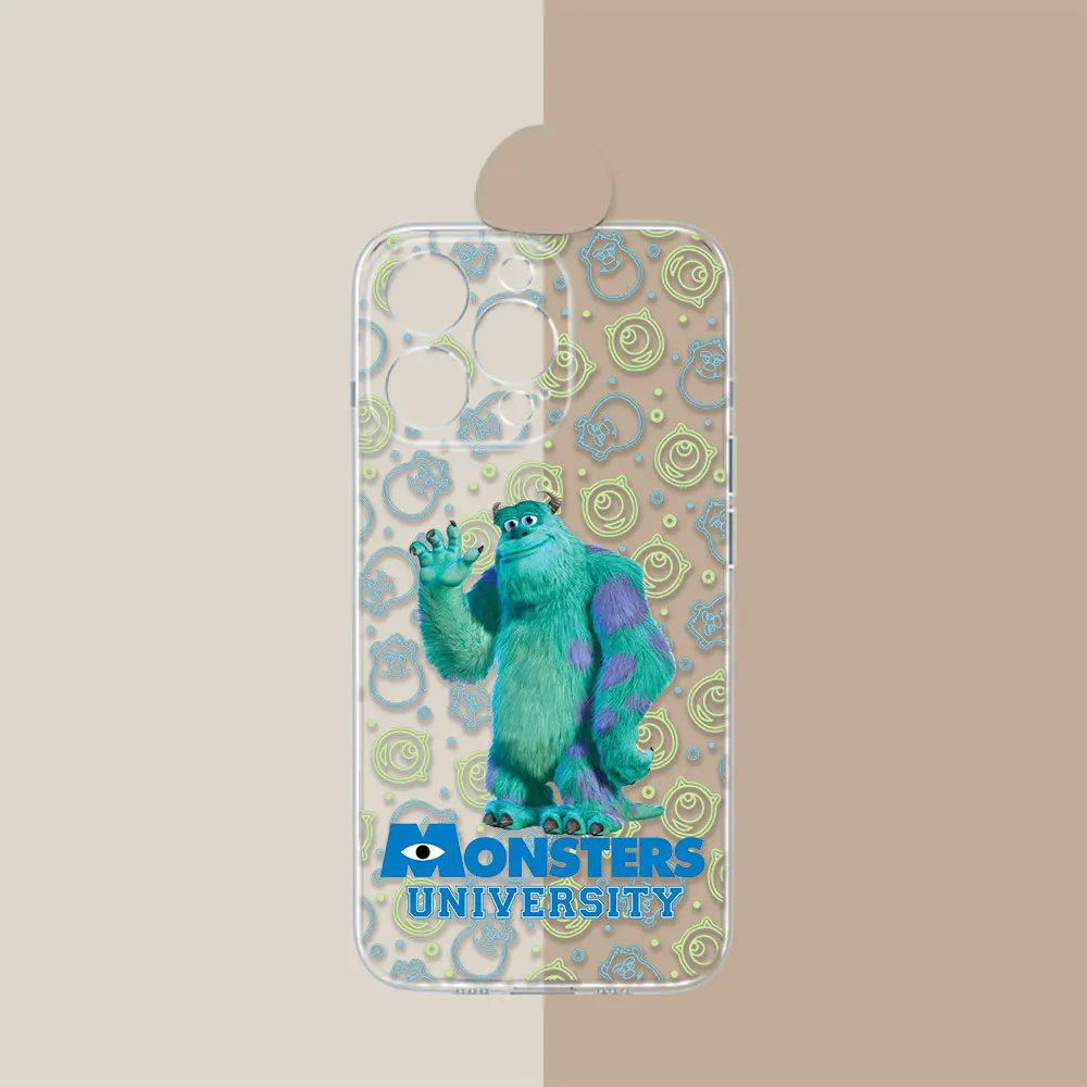 Disney Monsters Inc caixa de telefone legal, tampa transparente para iPhone 11, 13, 12 Mini, 15, 14 Pro Max, 8, 7 Plus, XR, X, S, SE, 15