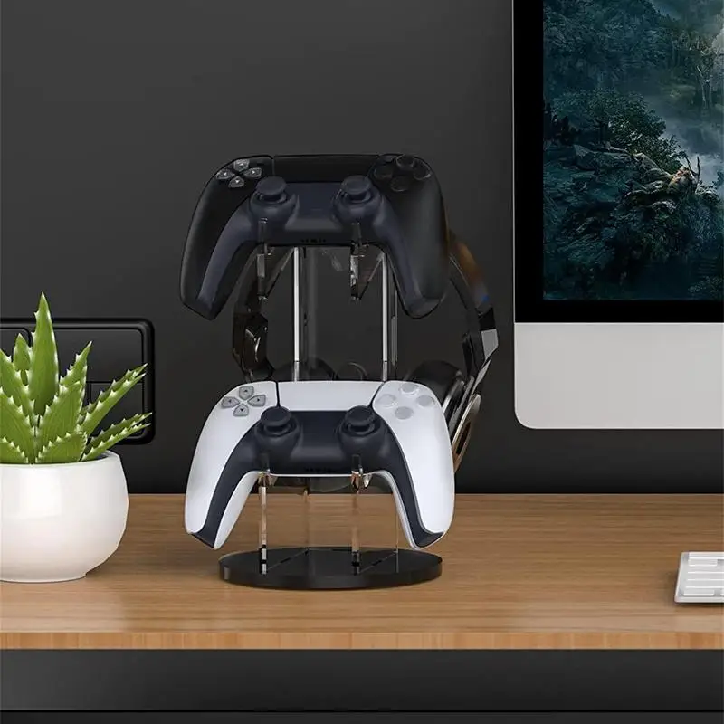 Controller Holder Stand Controller Organizer For Table 2 Tiers Acrylic Universal Controller Display Stand Headset Holder & Desk