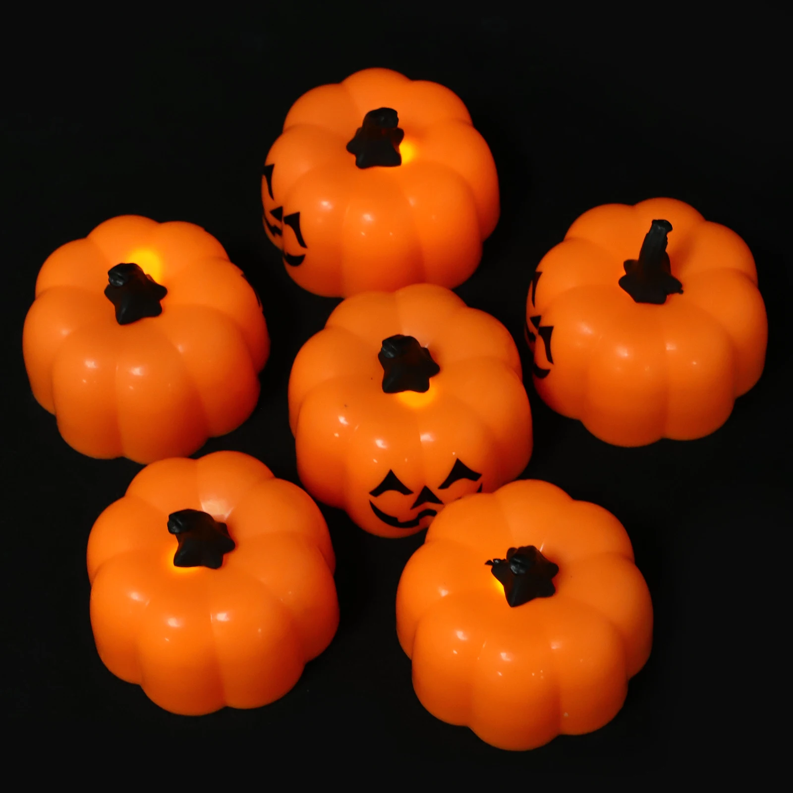 

6PCS LED Electronic Pumpkin Lantern Decorative Halloween Candles Shaped Light Festival Gifts Pumpkin Lamp
