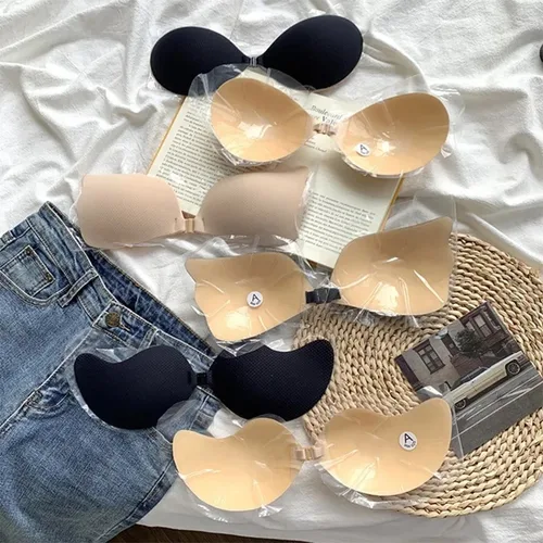 Imagen 2 del producto Sujetador adhesivo Invisible sin tirantes para mujer, sujetadores push-up sin tirantes, lencería sin espalda, Bralette de silicona sin costuras, ropa interior Sexy
