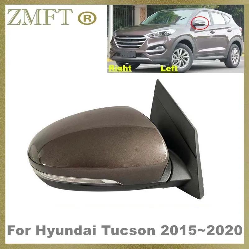 

1 шт. автомобильные аксессуары, дверное зеркало в сборе для Hyundai Tucson 2015 ~ 2019, зеркало заднего вида с белым крылом, заднее боковое зеркало