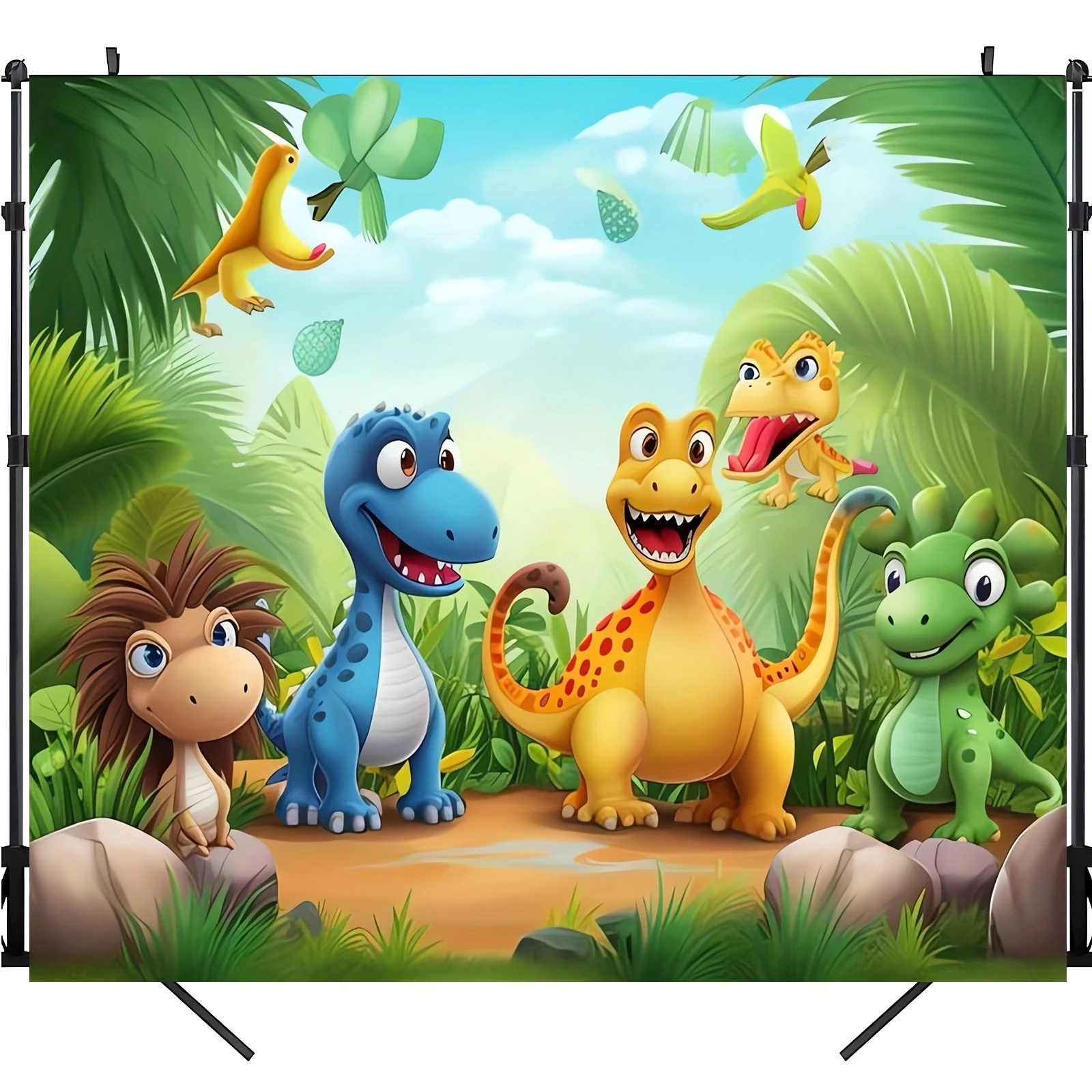 Dinosaur World Park Party Background Tropical Jungle Photography Background Birthday Rainforest Animal Cake Table Decoration