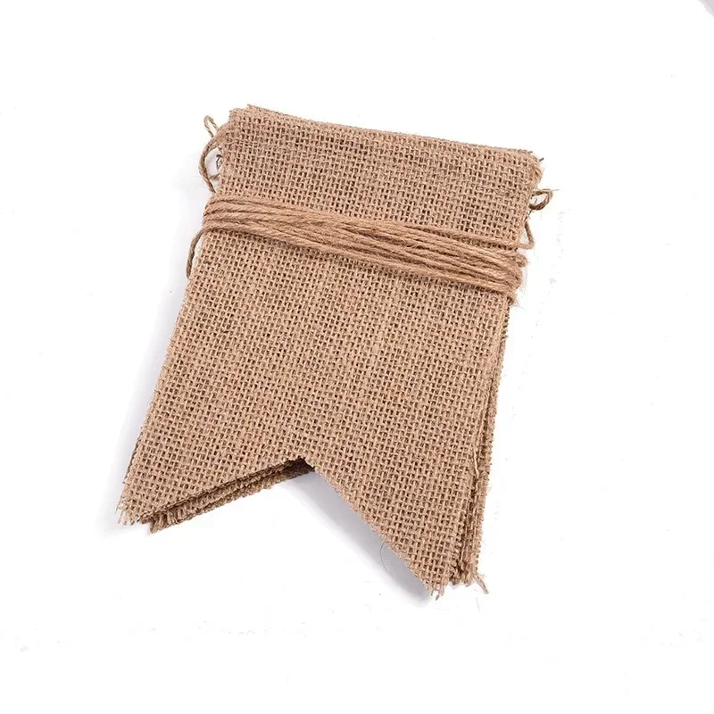 Jute Burlap Bunting Rustic Just Married Mr Mrs Wedding Banner Garland Party Flags Candy Bar Decoration Event Supplies