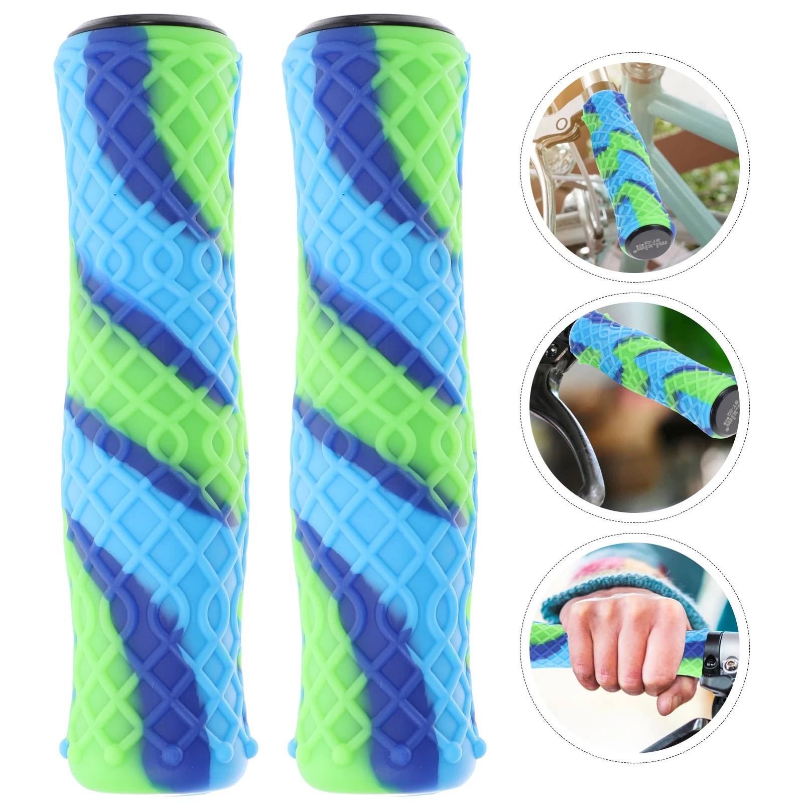 

Silicone Bike Handle Grips Antislip Ergonomic Design For Cruiser Electric Folding Mountain Tricycle Scooter Kids Bike Grip