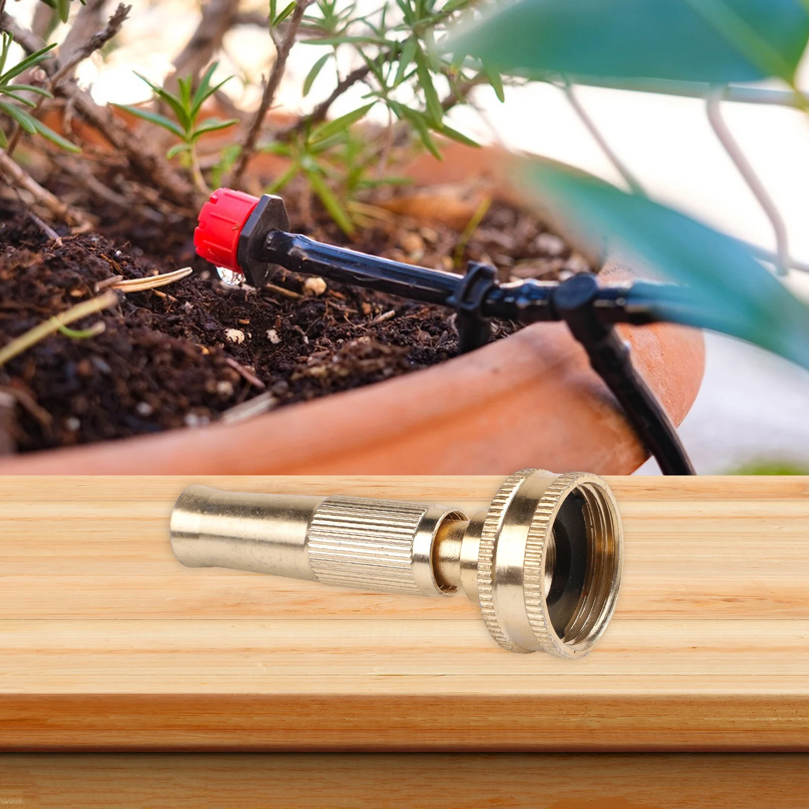 Brass Spray Nozzle Designed for Standard Garden Hoses with Adjustable Flow and Proven Durability in Wet Conditions