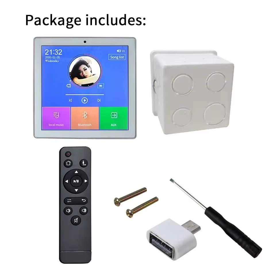 Som ambiente para casa bluetooth casa inteligente áudio 2/4 canais sem fio bluetooth mini amplificador 4 'function tela de toque rádio fm função do cartão tf aux na parede amplificador