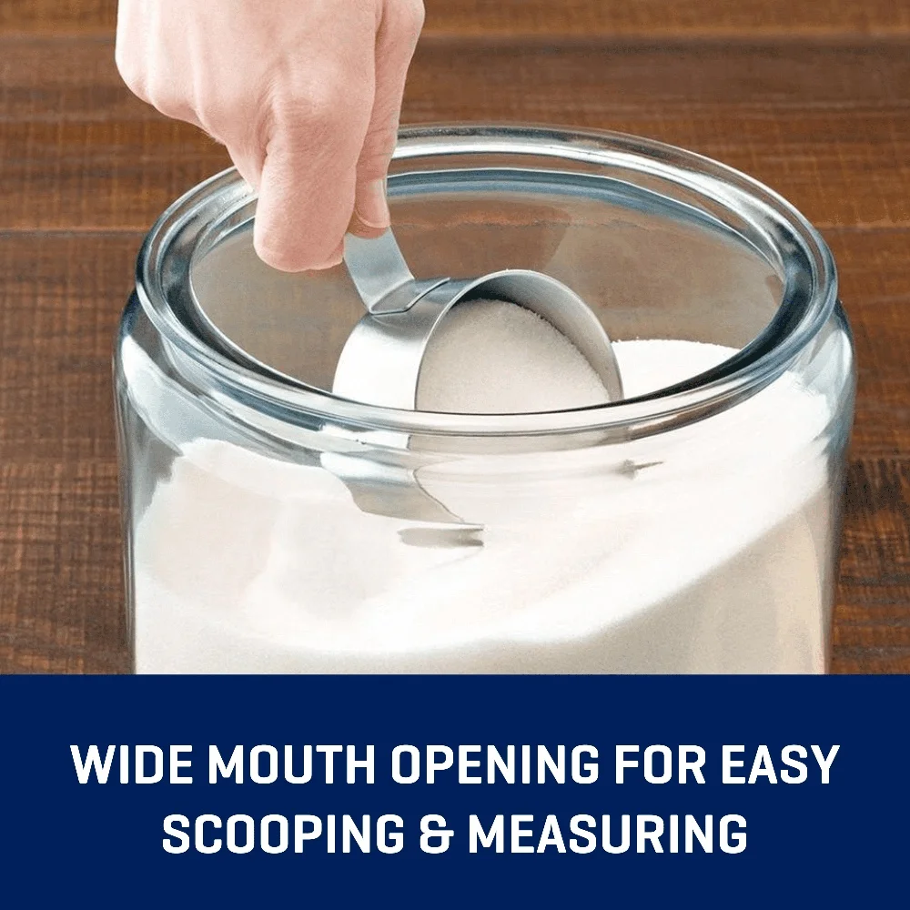 جرة تخزين زجاجية سعة 2 جالون مع غطاء، حاوية طعام واسعة الفم، سلع جافة مثالية، حلوى الكوكيز، دقيق الأرز، توابل القهوة