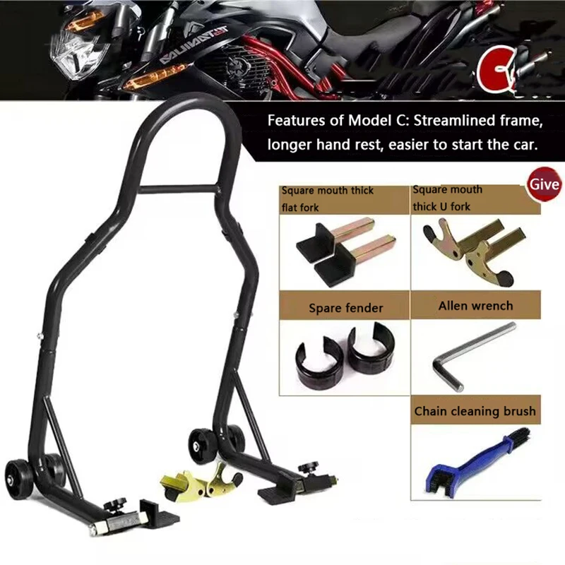 Heavy Duty Rear Wheel Stand Motorcycle Stand Lift Front Rear Combo Stand Lift Stand Front and Rear Wheel Fork Stand