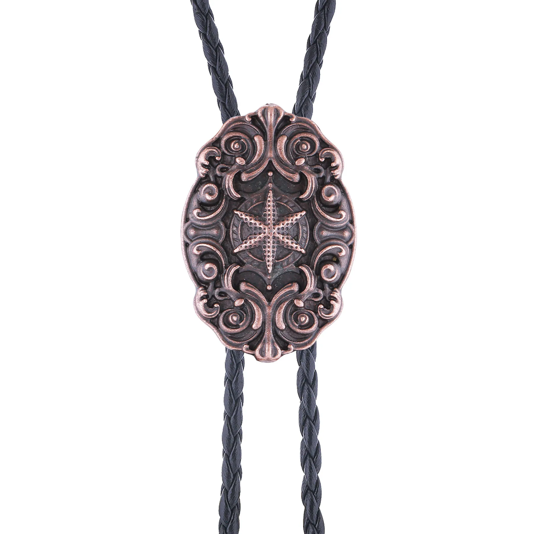 Hexagonal totem bolo tie - Western style accessory for clothing