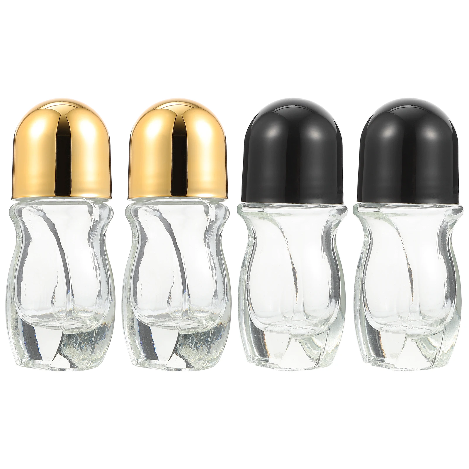 Botellas con rodillo de aceite esencial, contenedor rellenable de vidrio de 30ml, dispensador de almacenamiento de líquidos para aromaterapia de viaje, 4 Uds.