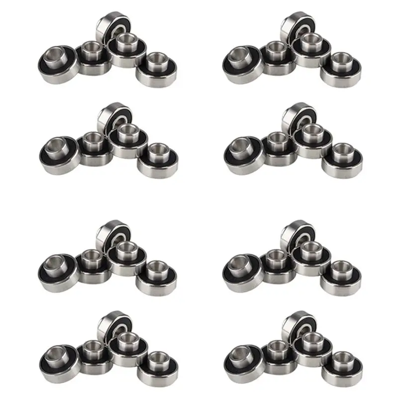 A89E-40Pcs 608-2RS Longboard Integrated Bearing Skateboard Wheel Bearing Inline Roller Skate Bearing 8X22X12.6Mm,Black