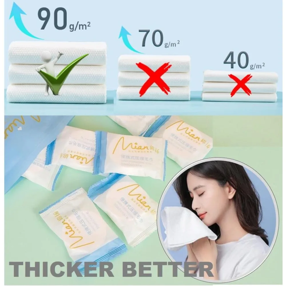 Extra Large and Thick Pure Cotton Disposable Washcloths for Travel 12 Pack of Soft Highly Absorbent Fast Drying Portable Towels Reusable Face Body Cleaning Cloths for Camping Hiking Backpacking Gym Hotel Baby Care Eco view 2