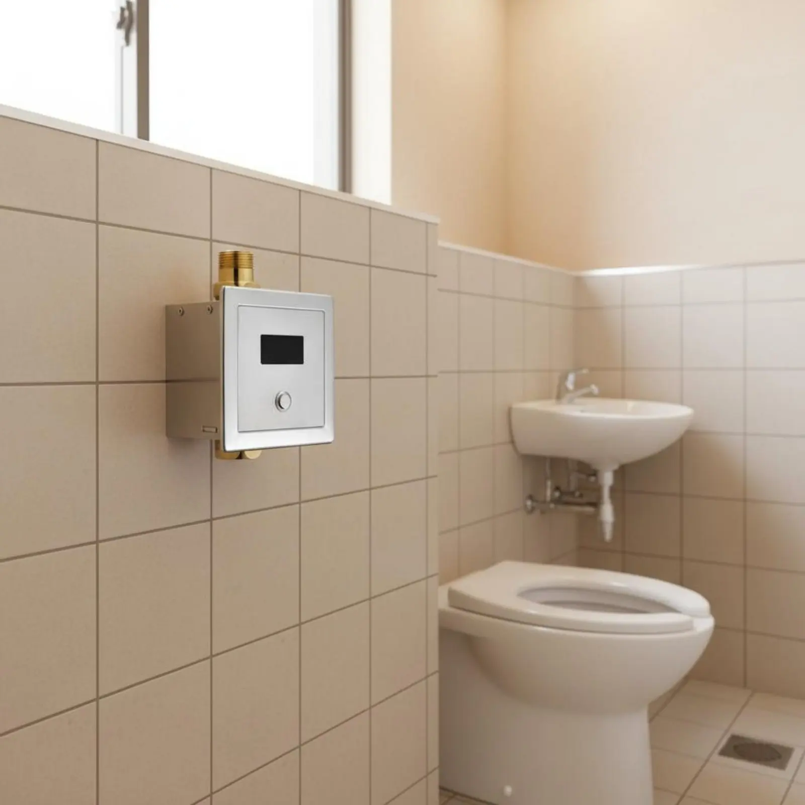 

Touchless Floor-Mounted Toilet Flusher Long-Lasting Brass Housing Motion-Activated Flush Mechanism Automatic Toilet Flusher