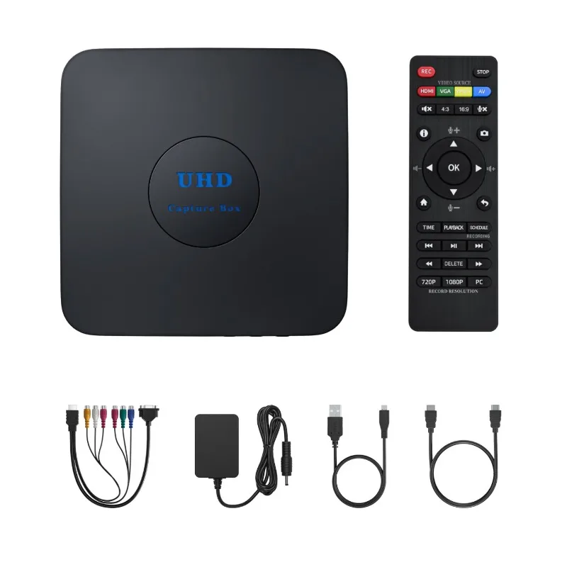 HDMI high definition VGA composite video recording box, portable screen capture and recording TF card U disk UR300