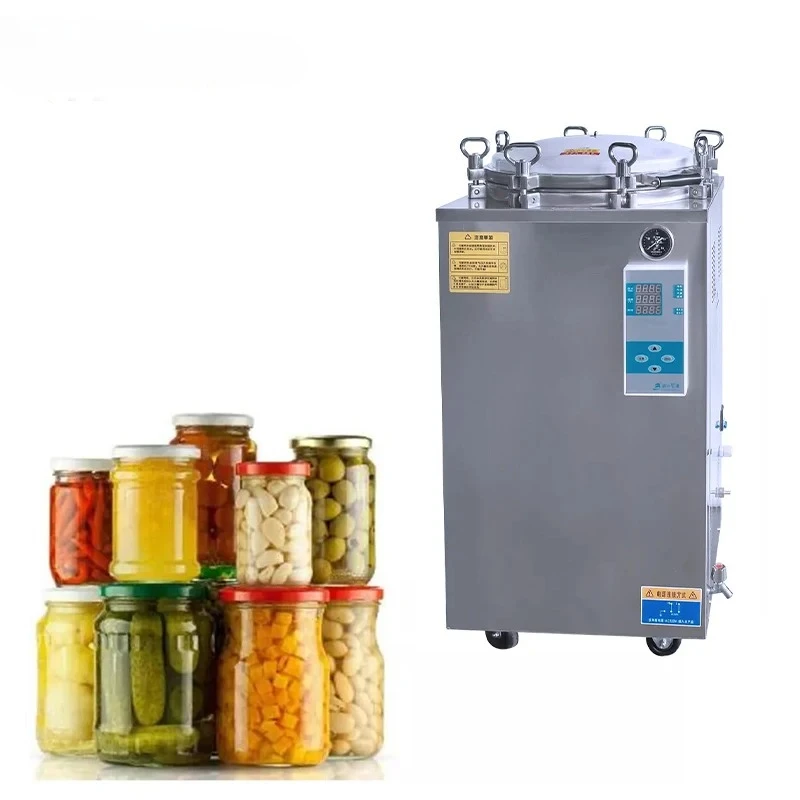 High Temperature Laboratory Vertical Steam Sterilizer Retort Mushroom Canned Food Autoclave Sterilization Machine 150l